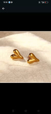 Gold Heart Stud Earrings