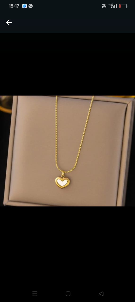 White Shell Heart Necklace