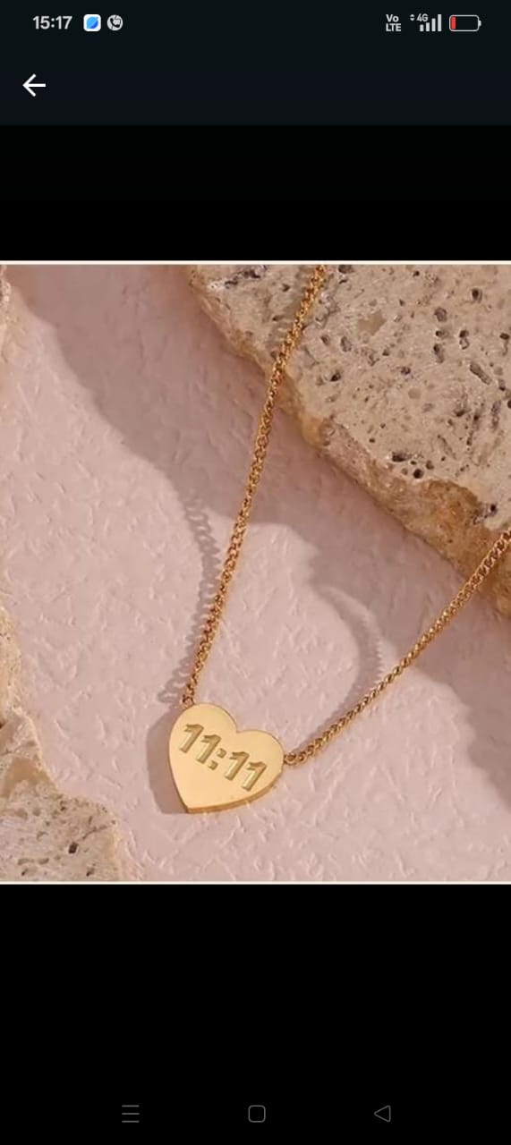 11:11 heart pendant necklace