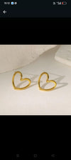 Open Heart Gold Stud Earrings