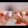 Tulip Pearl Stud Earrings