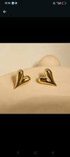 Gold Heart Stud Earrings