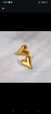 Gold Heart Stud Earrings