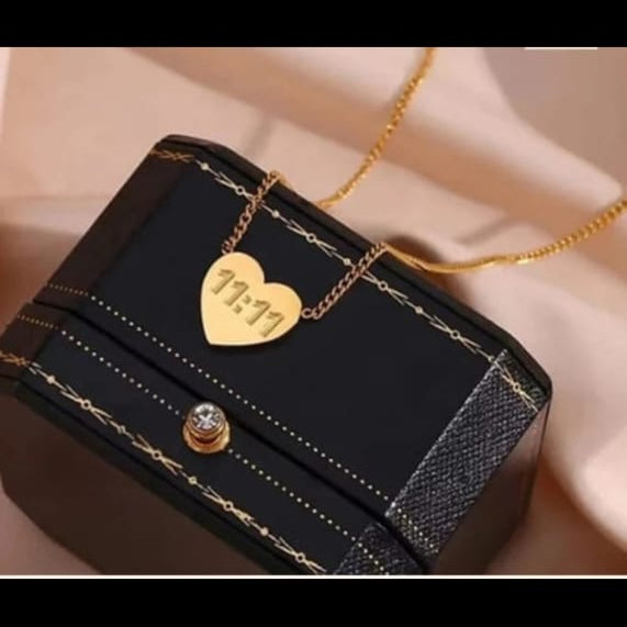 11:11 heart pendant necklace