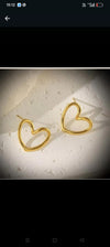 Open Heart Gold Stud Earrings