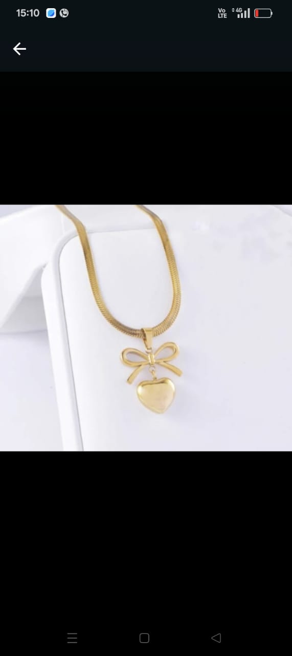 Bow Heart Necklace