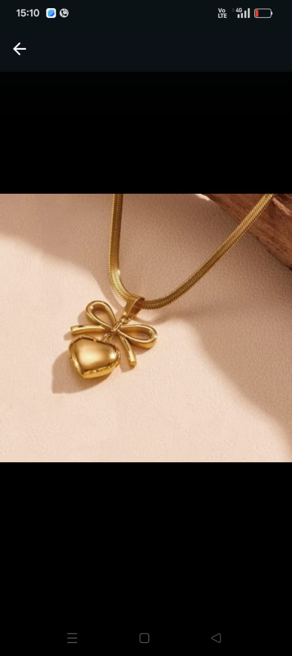 Bow Heart Necklace